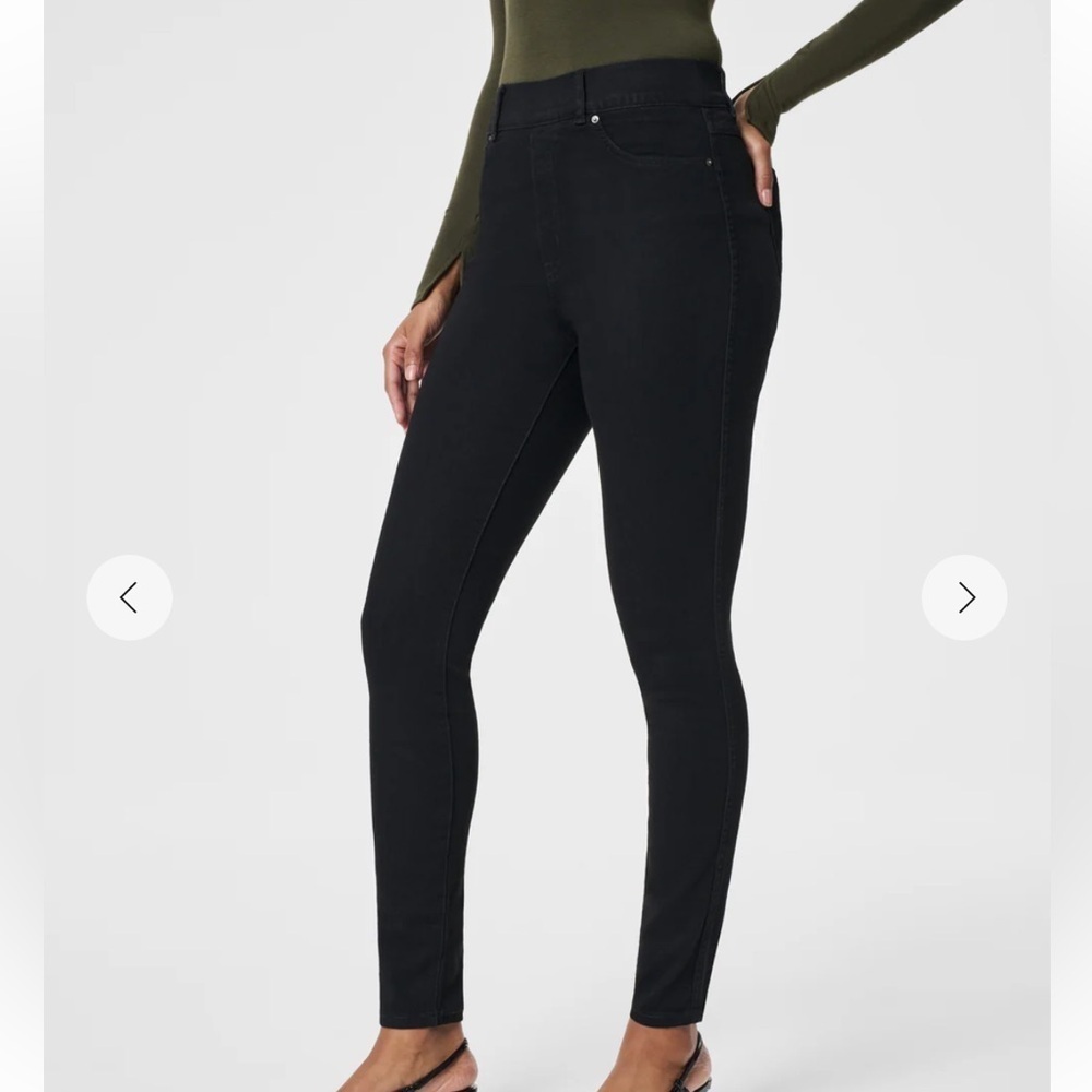 Women’s Spanx Black Ankle Skinny Jeans Business Casual Slimming Size Medium 8